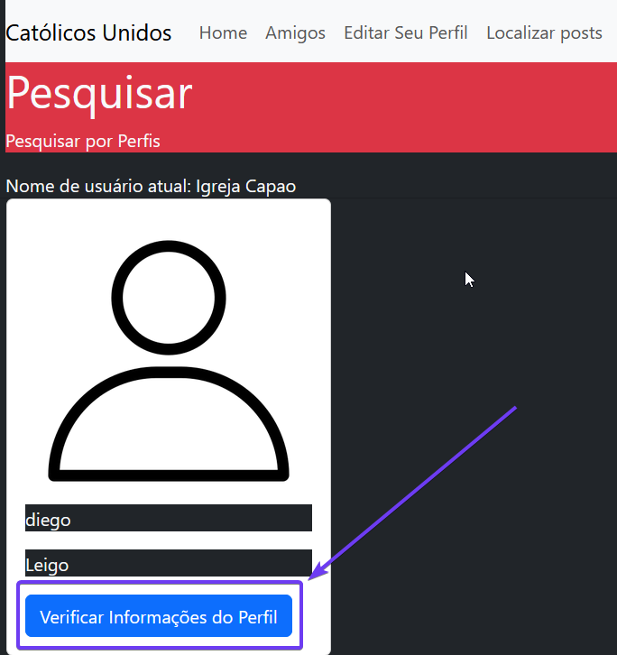 selecionando perfil
