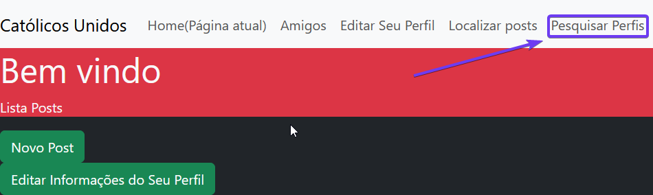 Menu no PC
